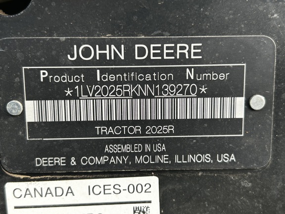 John Deere 2025R 2022