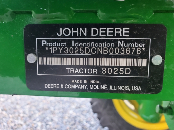 3025D 2022 John Deere