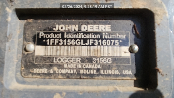 3156G 2018 John Deere