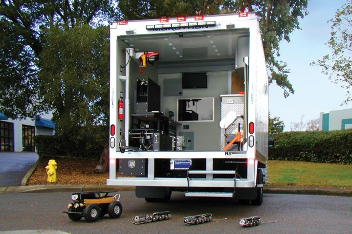 Camión de inspección de tuberías High Cube Subsite Electronics
